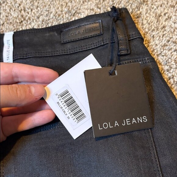 NEW Lola Jeans-Billie High-Rise Bootcut Black Coated Stretch Denim Women's 30 - Picture 11 of 12